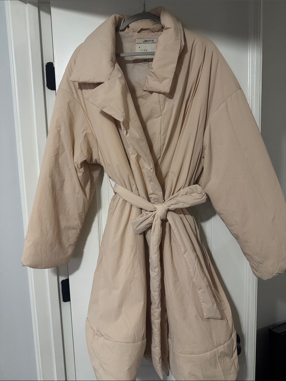 Target Cream Belted Puffer Coat